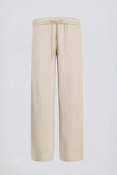 Brushed Jersey Wide-Leg Joggers in Ecru